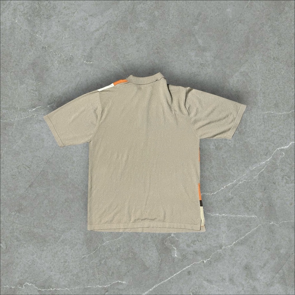 Orange Brown Tan Block Pattern Polo - image 4